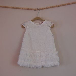 COPY - Little Girls White Lace Dress with Fringe (18mths)